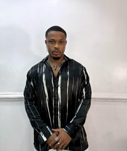 Black Abstract Stripe Shirt